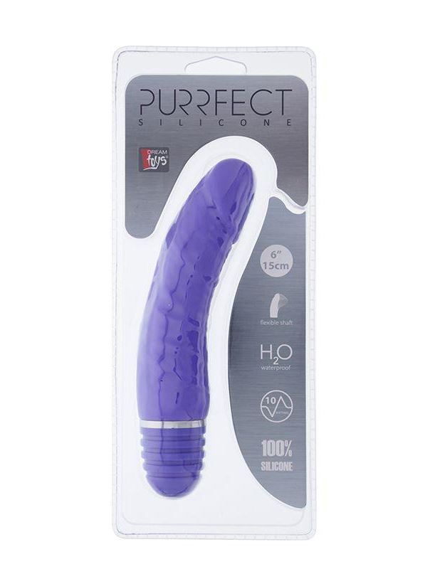 Фиолетовый вибратор PURRFECT SILICONE VIBRATOR 6INCH PURPLE