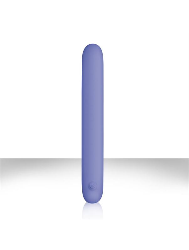 Голубой плоский вибромассажер Serenity Blue USB из силикона - 20,3 см. 