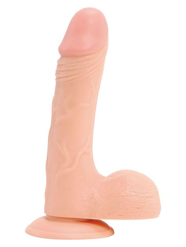 Телесный фаллоимитатор DILDO REAL RAPTURE с мошонкой (23 см)