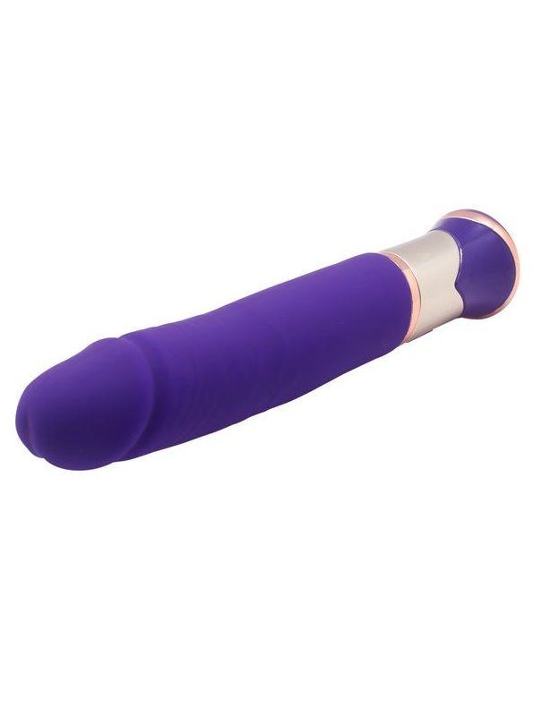 Фиолетовый перезаряжаемый вибратор ECSTASY Deluxe Greedy Dong (19,5 см)