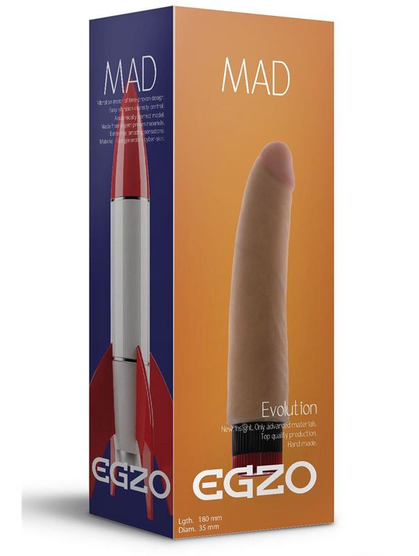 Реалистичный мультискоростной вибратор без мошонки Mad Rocket (18 см)