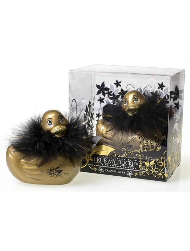 Золотистый вибромассажер уточка I Rub My Duckie Paris Gold Travel Size