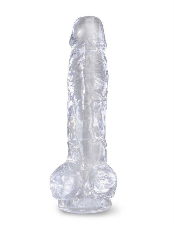 Прозрачный фаллоимитатор King Cock Clear 8" Cock with Balls (22,2 см)