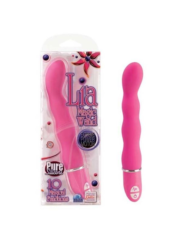 Розовый силиконовый вибратор Lia Magic Wands