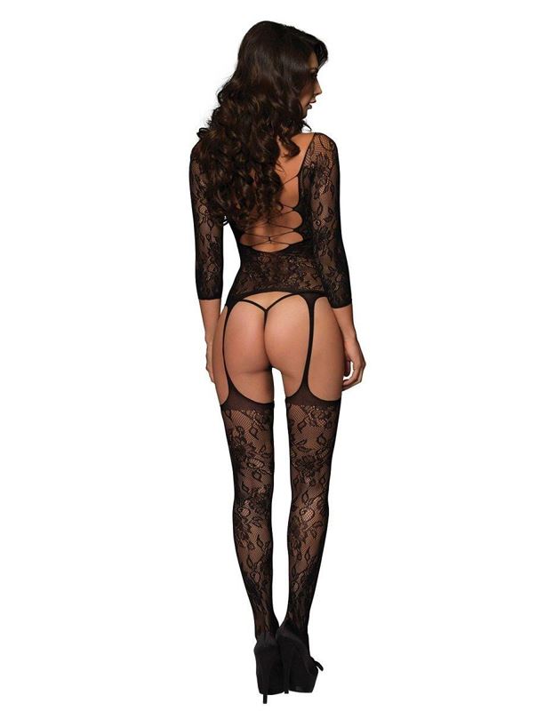 Комбинезон с цветочным узором Floral Lace Leg Avenue