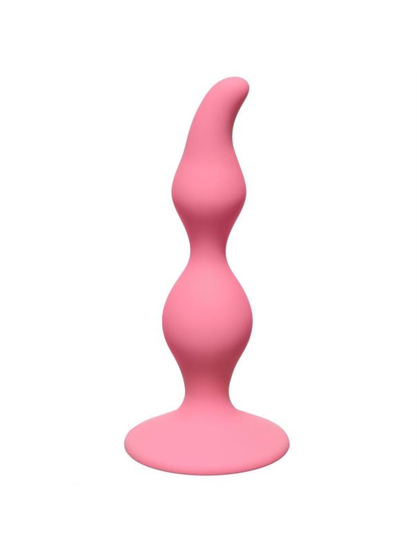 Розовая анальная пробка Curved Anal Plug Pink - 12,5 см.