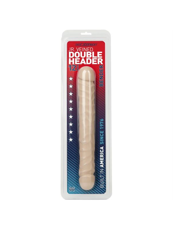 Двухголовый фаллоимитатор телесного цвета Jr. Veined Double Header 12" Bender (29,5 см)