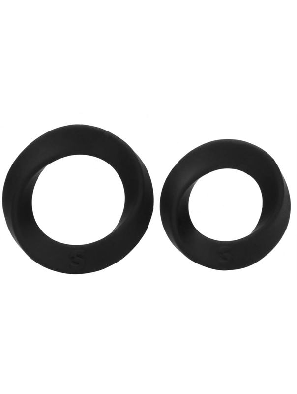 Набор из двух черных эрекционных колец N86 Cock Ring Set