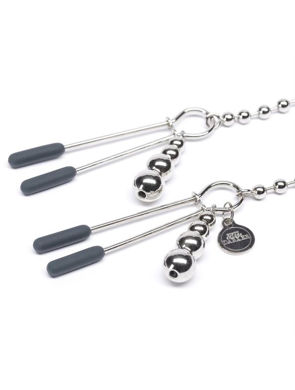 Зажимы для сосков на нитке бусин DARKER AT MY MERCY BEADED CHAIN NIPPLE CLAMPS