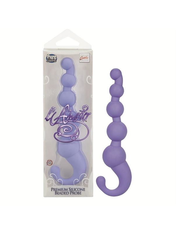 Упругая сиреневая цепочка LAmour Premium Silicone Beaded Probes