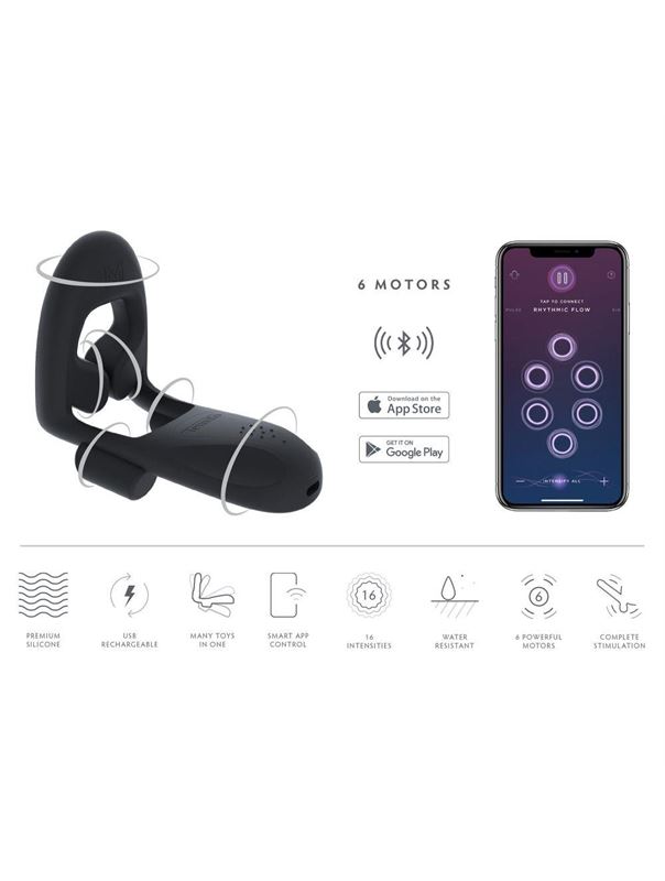 Черное технологичное эрекционное кольцо MysteryVibe Tenuto