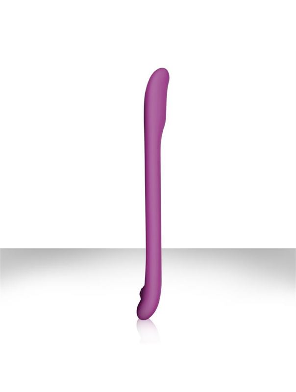 Плоский фиолетовый вибромассажер Serenity Purple USB из силикона - 20,3 см.
