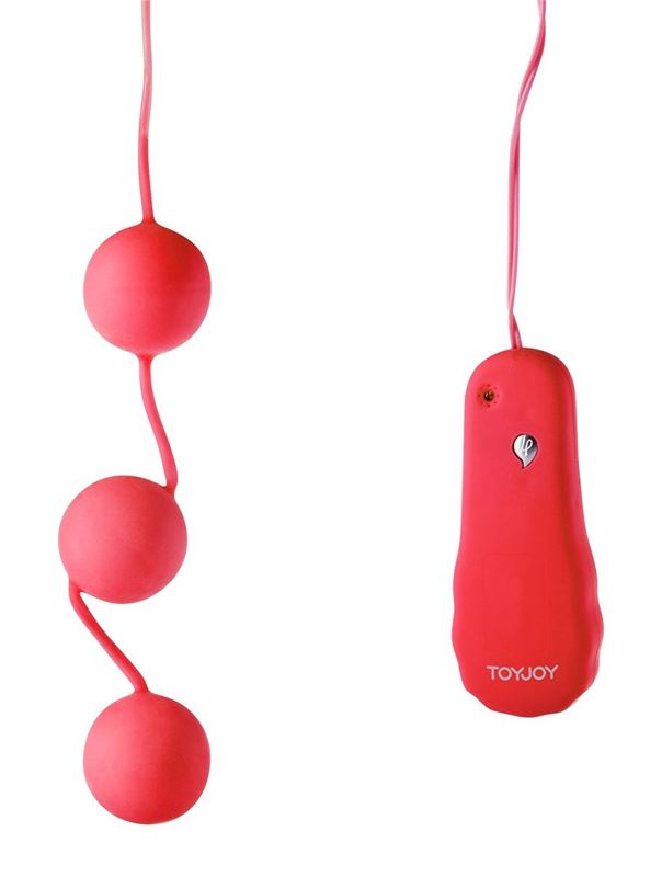 Красные вагинальные шарики с вибрацией POWER BALLS 