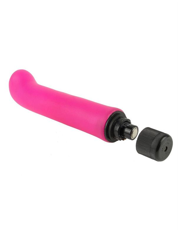 Ярко-розовый вибромассажер XL G-Spot Softees с загнутым кончиком (16,2 см)
