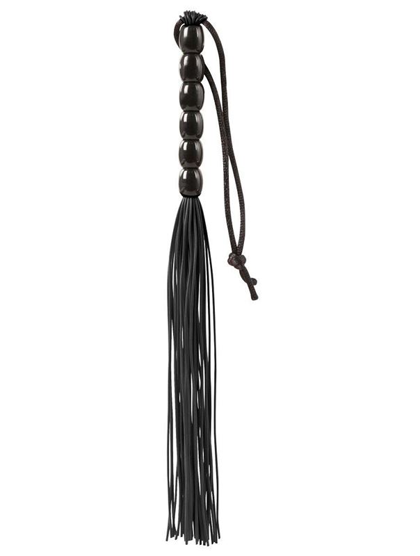 Чёрная мини-плеть из резины Rubber Mini Whip (22 см)