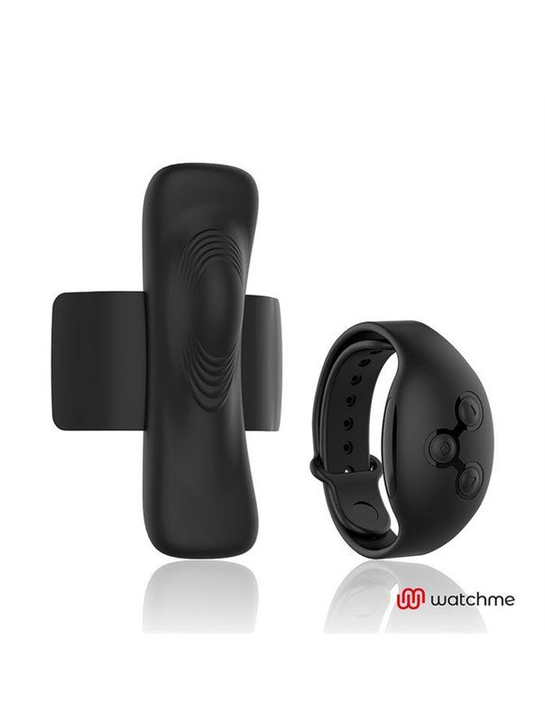 Черная вибровкладка в трусики с пультом-часами Anne's Desire Vibro Panty Wireless Watchme