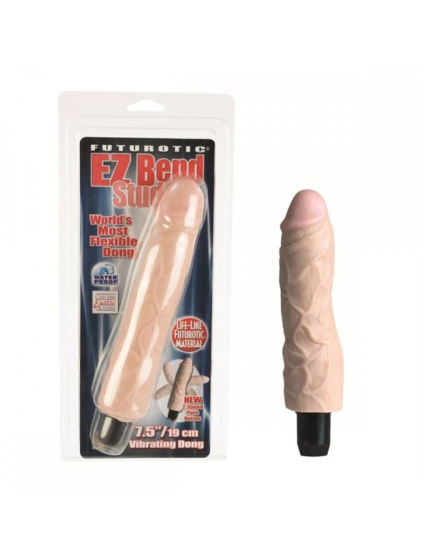 Реалистичный телесный вибратор Ez Bend Stud - 20 см.