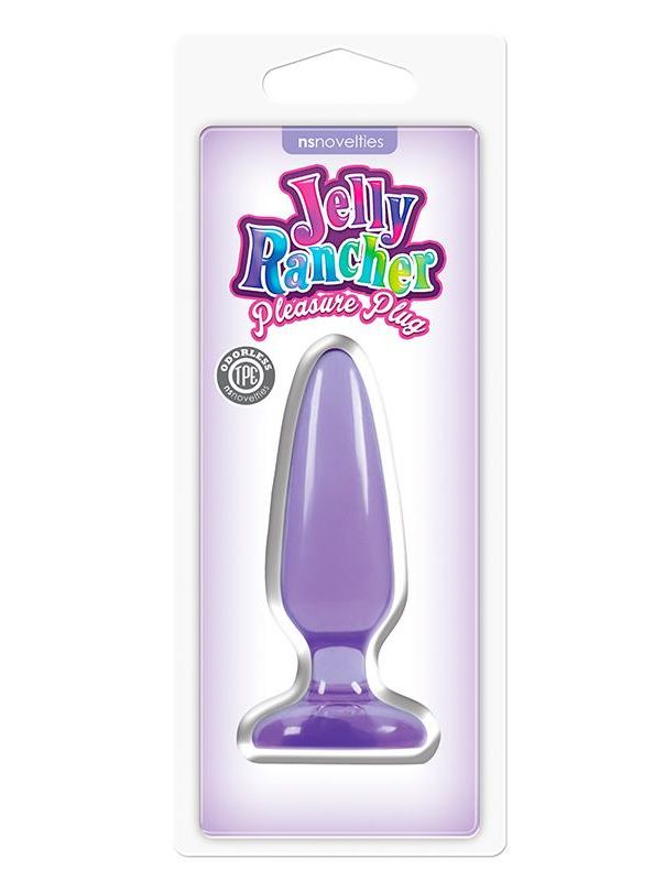 Малая фиолетовая анальная пробка Jelly Rancher Pleasure Plug Small - 10,2 см.