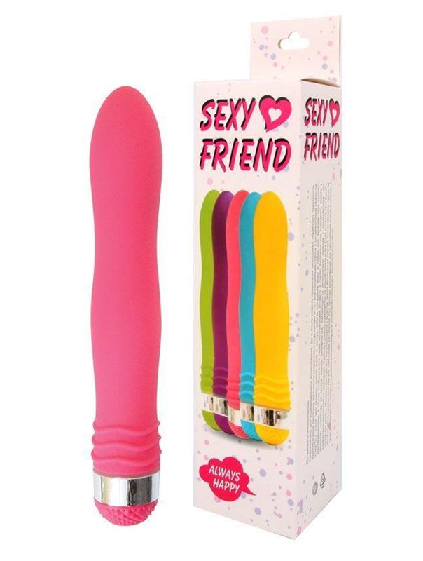 Розовый эргономичный вибратор Sexy Friend (17,5 см)