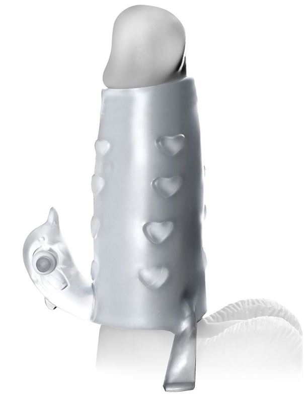 Прозрачная вибронасадка Deluxe Vibrating Penis Enhancer - 13 см.