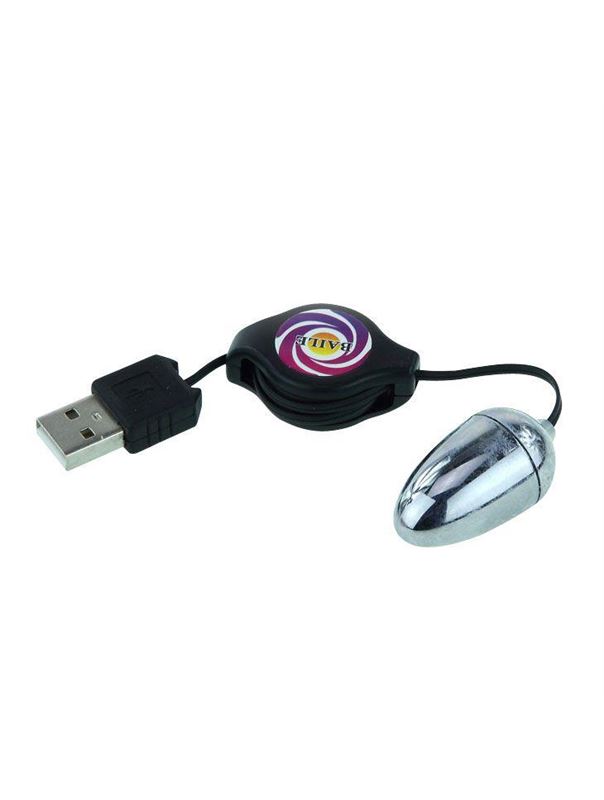 Серебристое виброяйцо с USB-питанием