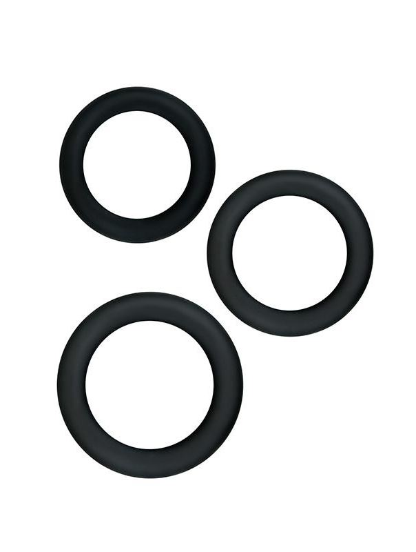 Набор из 3 чёрных эрекционных колец Renegade Diversity Rings Black