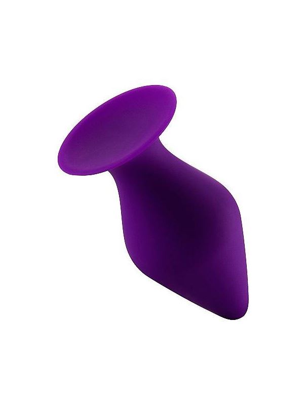 Фиолетовая большая анальная пробка Butt Plug with Suction Cup Large