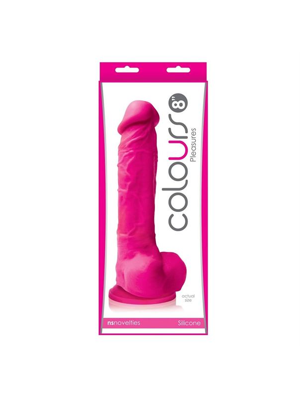 Розовый фаллоимитатор Colours Pleasures 8" Dildo (24,8 см)