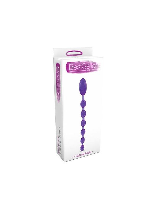 Фиолетовая анальная цепочка ANAL DILDO OVAL LUST - 27,5 см.