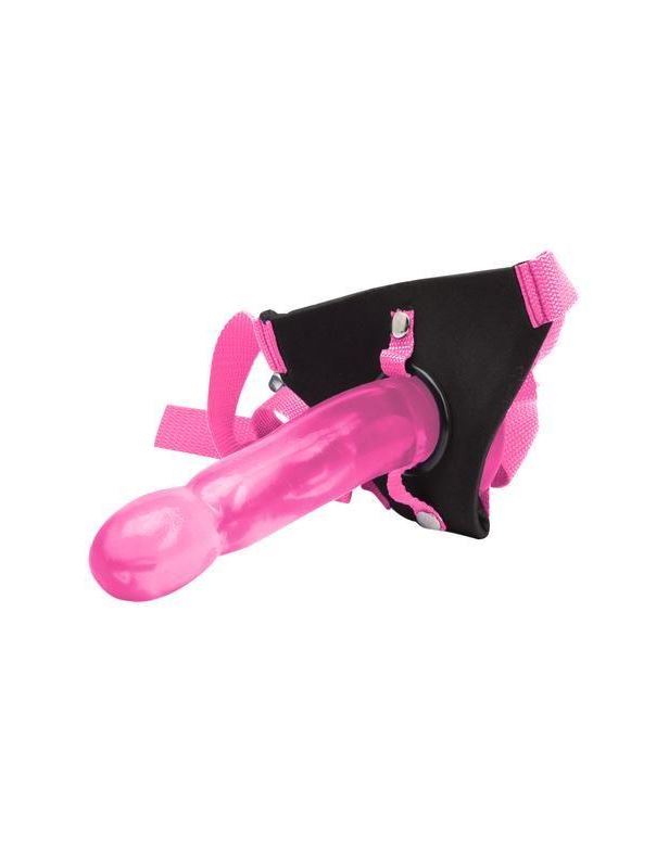 Розовый страпон Climax Strap-on Pink Ice Dong & Harness set (17,8 см)