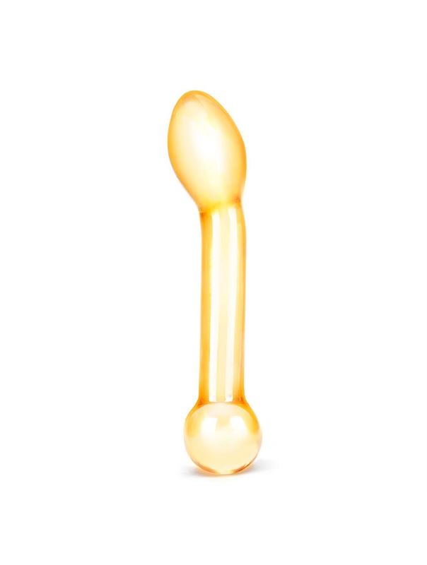 Золостистый стеклянный стимулятор простаты Honey Dripper (17 см)