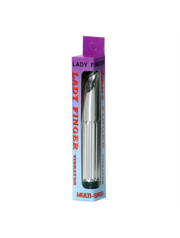 Миниатюрный серебристый вибратор Ladyfinger - 13 см.