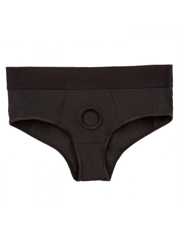 Черные трусы для страпона BACKLESS BRIEF HARNESS 2XL/3XL