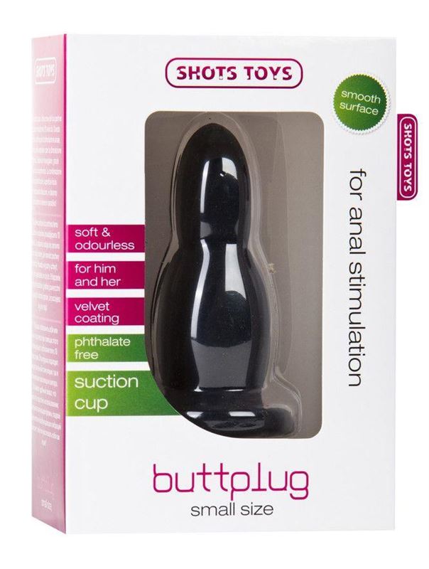 Чёрная анальная пробка Buttplug Small - 9,4 см.