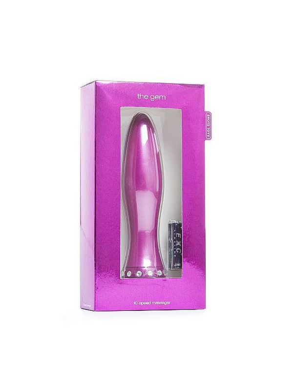Вибратор-торпеда с кристалликами The Gem Purple - 16,6 см.
