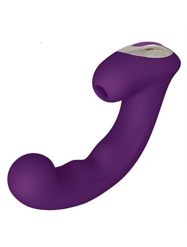 Фиолетовый клиторальный стимулятор с функцией вибратора Amante (17,8 см)
