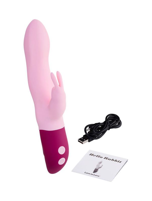 Розовый вибратор кролик Hello Rabbit (24,5 см)