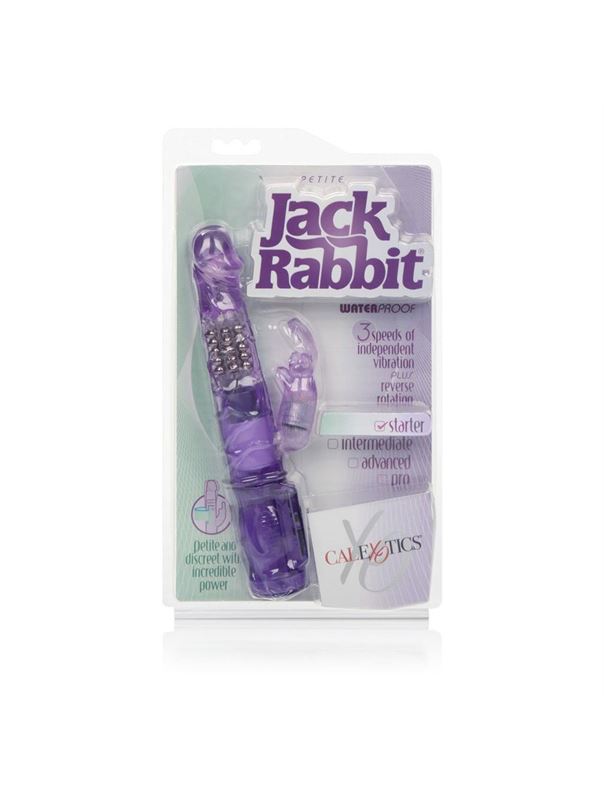 Фиолетовый вибромассажер Petite Jack Rabbit (24 см)