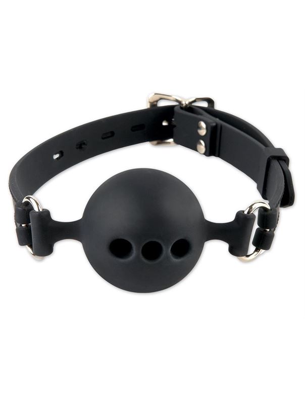 Шарик-кляп из силикона с прорезями для дыхания Silicone Breathable Ball Gag Large