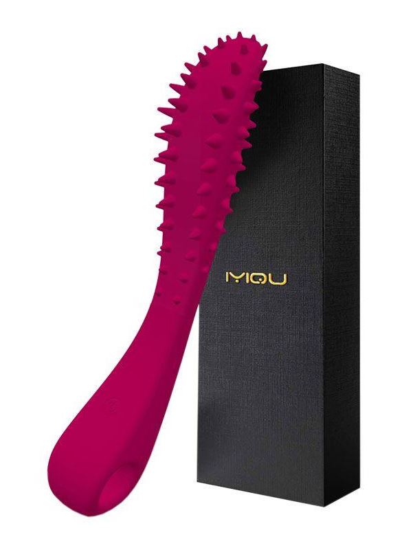 Малиновый вибратор Temptation Wand с шипиками (22 см)