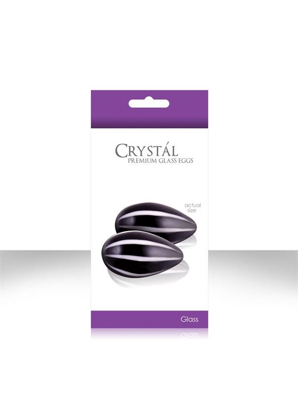 Черные стеклянные вагинальные шарики CRYSTAL KEGEL EGGS