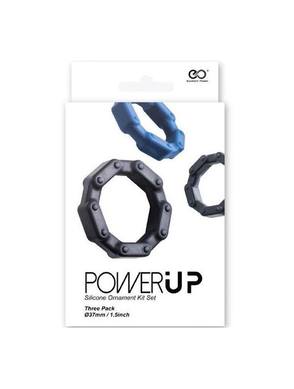 Набор из 3 разноцветных эрекционных колец Power Up