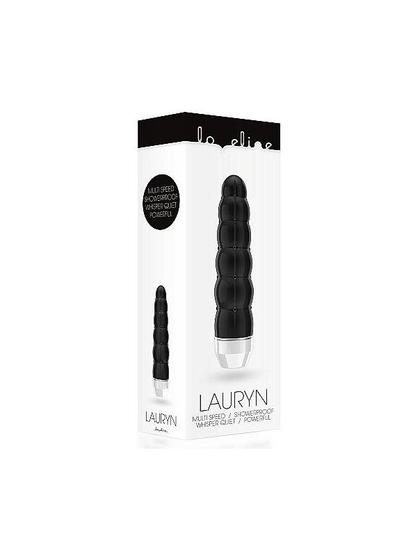 Чёрный фигурный вибратор Lauryn - 15 см.