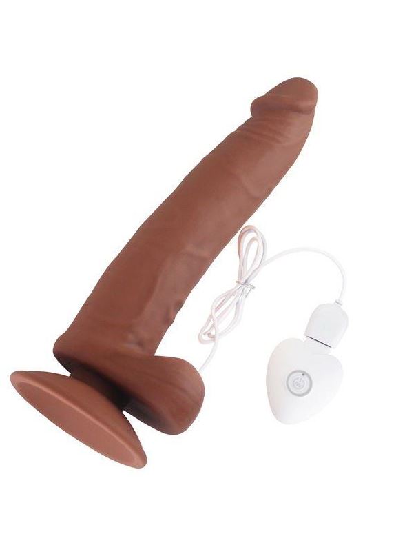 Коричневый вибратор SEDUCER 20 Function Long John (21,5 см)