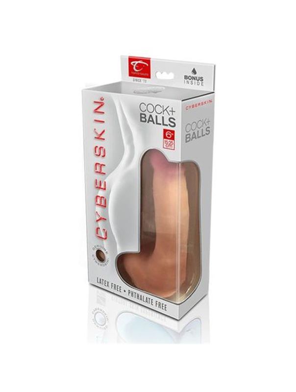 Реалистичный фаллоимитатор CyberSkin Cyber Cock with Balls Light (20 см)