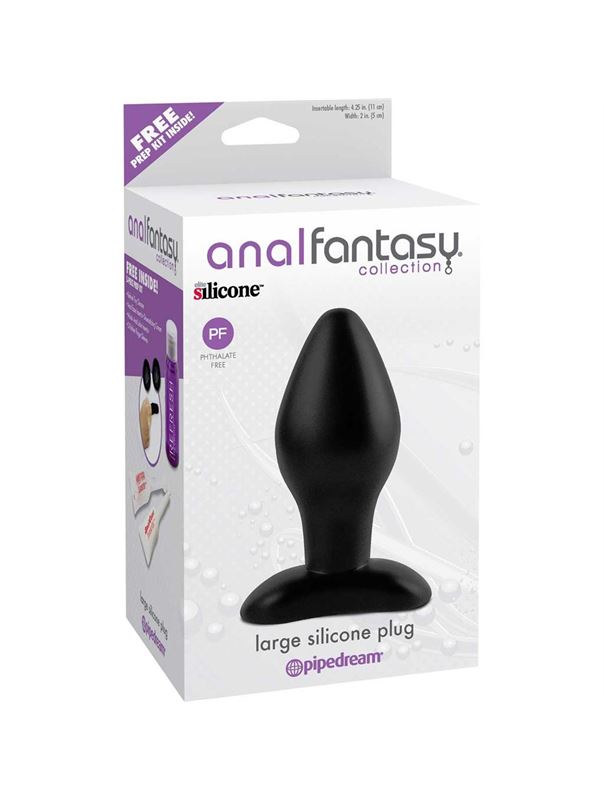 Черная анальная пробка Large Silicone Plug среднего размера (13 см)