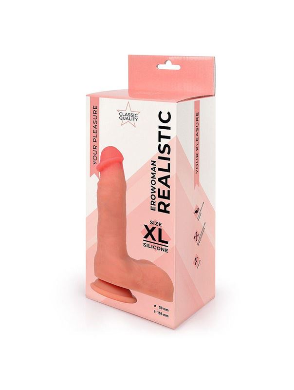 Телесный фаллоимитатор на присоске Erowoman Realistic