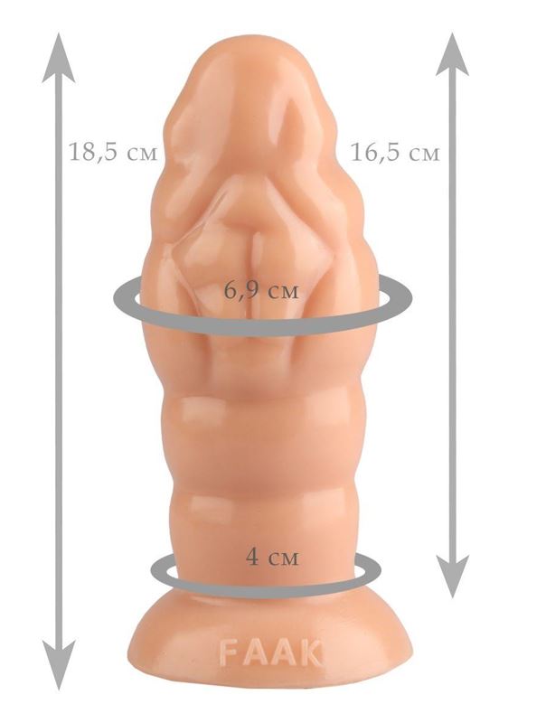 Телесная фантазийная анальная пробка (18,5 см)