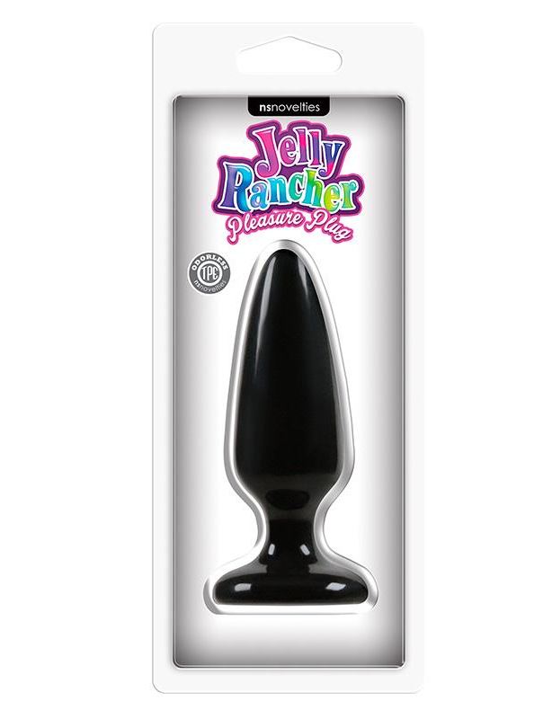 Средняя черная анальная пробка Jelly Rancher Pleasure Plug Medium - 12,7 см.