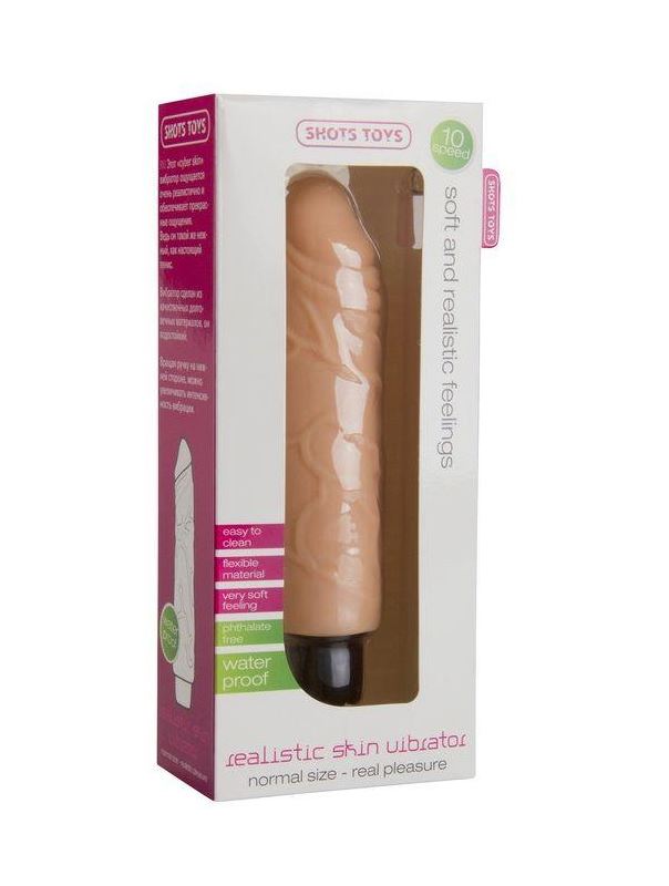 Телесный вибратор Realistic Skin Vibrator Regular - 18,3 см.